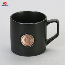 定制咖啡杯金属标牌锌合金弧形金属标牌 定制马克杯创意金属牌