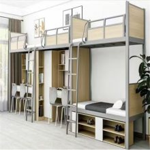 工厂员工公寓床:根据宿舍层高 / 面积定制,连体结构不浪费空间