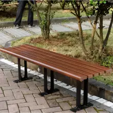 欧式长椅成品 公园塑木有靠背椅子定制 户外景观园林椅生产