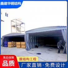 电动伸缩棚 鑫建华大型自动悬空雨篷 推拉棚 收缩自如