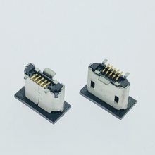 Micro5P立式贴片6.7mm母座 有导位 B型 180度SMT迈克母头