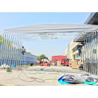 黑龙江批发大型仓库移动布 推拉雨棚、供应品质优良自动帐篷 雨棚的效果图
