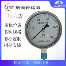 弹簧管压力表\0～6000psi\1/4″NPTF\安装方式:轴向偏心直接式\100mm