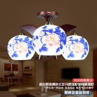 生产供应 现代景德镇陶瓷灯具 餐厅卧室客厅陶瓷灯 吸顶灯三头
