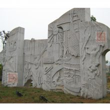 校园文化墙浮雕 体育运动主题石雕 景墙石材浮雕设计