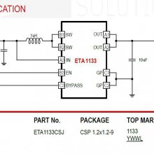 ETA钰泰 ETA1133CSJ DC-DC升压转换器 采用CSP1.2x1.2-9封装