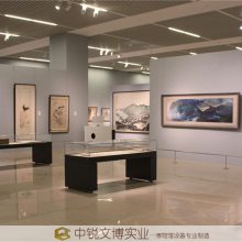 抽拉式博物馆展示柜定制 中锐文博玻璃平柜制作