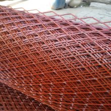 护坡钢板网 红色防锈漆 菱形 圈地 建筑加固 设备防护钢网