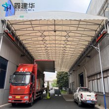 鑫建华用阻燃布大型移动仓储雨棚屋顶伸缩顶棚钢结构电动活动雨篷