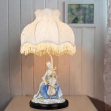 美式台风灯温馨浪漫 陶瓷灯复古客厅灯具 创意台灯装饰