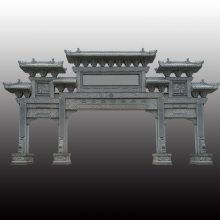 景观大门公园门口 厂家定制石雕牌楼 草白玉牌坊