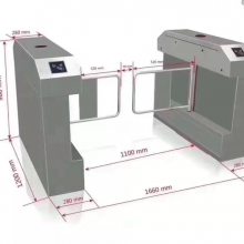 304不锈钢桥式斜角摆闸建筑工地小区大门口人脸识别闸机