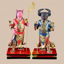 冥界神像厂家 黑白无常 彩绘牛头马面 阎王爷佛像批发 地府十殿阎君