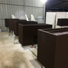 玻璃钢长方形花箱营销中心建筑物入口迎宾装饰 成品移动花盆树脂纤维花器定制