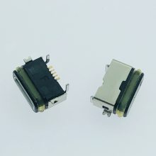 MICRO 5PIN防水母座 四脚前贴后插 板上型 单排贴片SMT 防水IPX7
