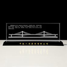 佛山水晶雕刻桥梁模型 桥梁工程开工纪念品 跨海大桥开通礼品