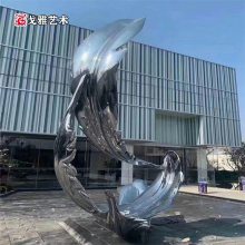 不锈钢海豚雕塑 园林景观雕塑批发 海南不锈钢雕塑制作