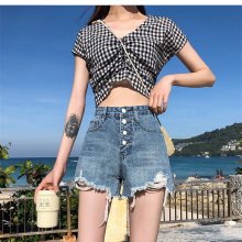 几块钱牛仔短裤短裙常熟批发市场服装价格短袖韩版女士小衫库存