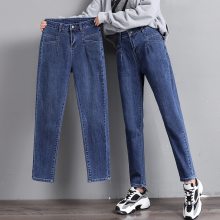广州便宜牛仔裤批发厂家低价库存尾货新款女式牛仔裤高腰弹力小脚裤