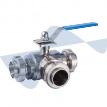 实力商家伟恒流体卫生级不锈钢手动活接外螺纹三通换向球阀