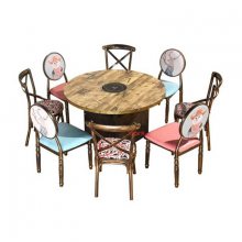 揭阳市工业风美式主题家具自助小火锅店桌椅