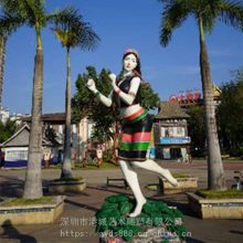 贵州广场民族文化特色塑像 玻璃钢少数民族人物雕塑
