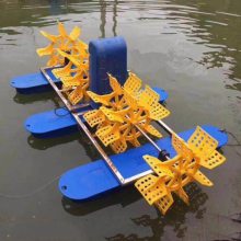 水车式太阳能鱼塘增氧机 曝气叶轮式鱼塘氧气机 鱼池养殖用