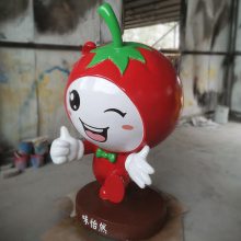 玻璃钢卡通水果西红柿番茄雕塑农业基地形象玻璃纤维蔬果人偶