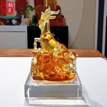 广州水晶琉璃礼品定制 广州五羊雕像纪念品工艺品摆件 广州特色文化礼品 广州标志性纪念品 代表性广州礼