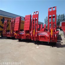 13米钩机板 四线八轴低平板半挂车 高强轻量化高低板半挂车