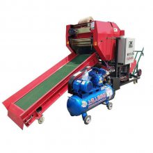 全自动圆捆青贮秸秆打包机 玉米秸秆打草机 塑料膜青储饲料裹包机