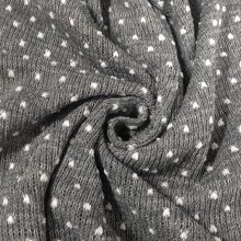 灰色白爱心提花面料圣诞工艺品毛线面料针织提花布料