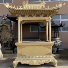 寺庙铜香炉 道观铸铜香炉 宗教法器铜长方形香炉生产厂家