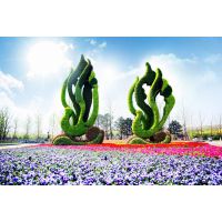 百坊源合作社设计制作五色草造型 立体花坛 植物绿雕 提供***五色草