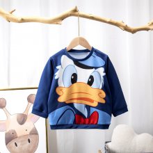 四川眉山中小童长袖上衣套头衫尾货服装批发市场卫衣印花潮范童套头衫