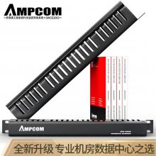 安普康(AMPCOM)加厚型理线架24档48口 机柜网络理线架 线缆管理器