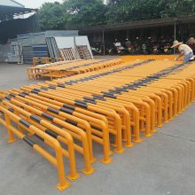 加油站114管防撞护栏杆 黄黑M型围栏杆 防止碰撞U型挡车杆