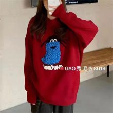 服装店毛衣 实体店面卖毛衣 品质好的加厚款 圆领女式针织毛衣 百搭韩版