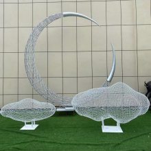 月亮不锈钢雕塑 镂空月亮雕塑