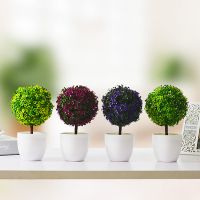 樱雪球仿真植物盆栽草球盆景小树家居装饰花隔板装饰品摆件 包邮