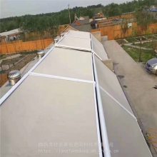 定做衡水电动伸縮式天幕 衡水定做学校玻璃顶遮阳帘 遮阳雨蓬遮阳篷