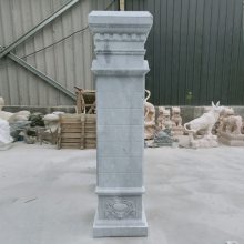 英翰雕塑供应 石雕门柱 门套石大理石罗马柱门口浮雕别墅石材欧式石头门石柱雕塑