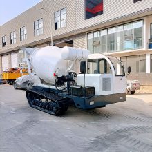 履带混凝土运输车 建筑工地砂浆细石履带搅拌车 全封闭履带田螺车