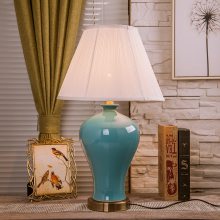 复古美式陶瓷台灯 客厅卧室床头灯 简约中国风