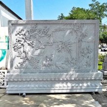 石雕影壁墙照壁花岗岩庭院屏风隔断大理石浮雕壁画背景墙雕塑摆件