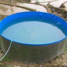 帆布鱼池圆形储水池铁板养殖水池家用养殖水池镀锌板支架水池