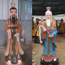 托塔李神像 玻璃贴脱胎太白金星 雷神电母神像 彩绘太上老君神像