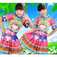 儿童苗族侗族土家族服装儿童幼儿56个民族舞蹈演出服装女童装新款