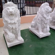 天然青石石雕狮子欧式***蹲狮趴狮别墅酒店公司门口动物雕刻