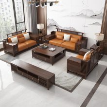 新中式实木沙发组合大户型禅意现代简约储物家用客厅中式家具套装